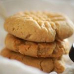 stack of peanut butter cookies with a criss cross on it, how to bake egg-free peanut butter cookies, Egg less PB Cookies Recipe