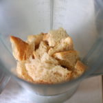 process of making bread crumbs in a food processor