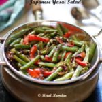 Japanese yasai salad, Vegetarian Yasai Salad, French beans and red bell pepper salad recipe,