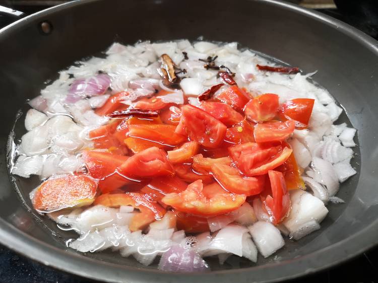 Boiling Onion Tomatoes for Paneer Butter Masala Recipe