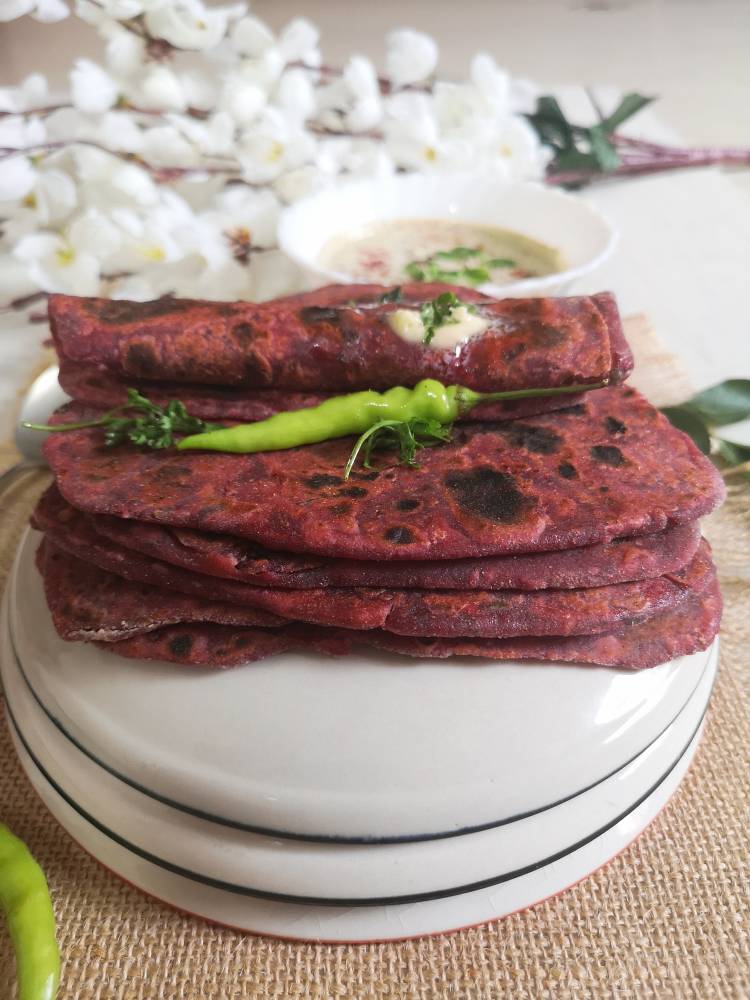 Beetroot Parathas -beets indian bread