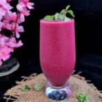 Beetroot and banana Smoothie served in a glass