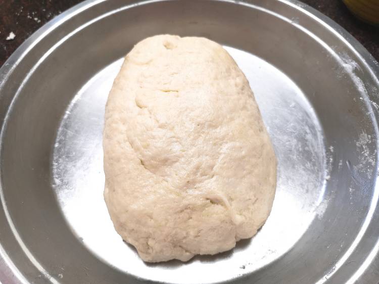 soft bhatura dough, leaving it to rest for 20 minutes