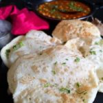 close up view of crisp and fluffy bhatura