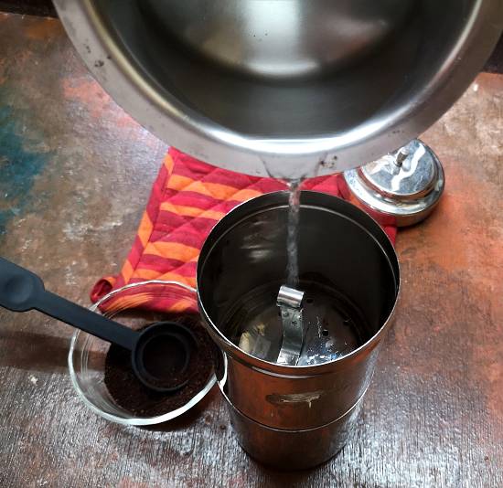Adding Hot water in filter coffee recipe / Traditional South Indian Filter Coffee Recipe / filter coffee recipe | filter kaapi recipe | south indian filter coffee
