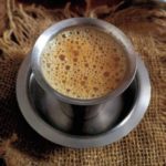 close up top image of south indiian filter coffee