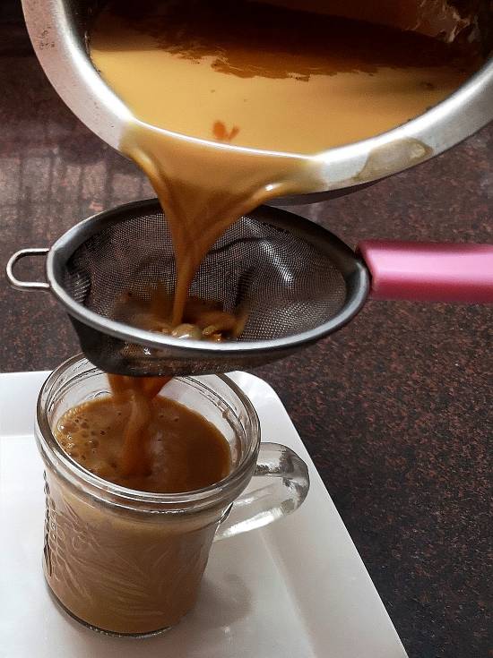 tea strained for ginger tea recipe | adrak wali chai recipe