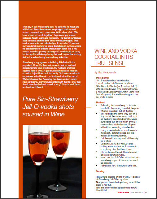 Being Woman Recipe feature, Strawberry Vodka Shots