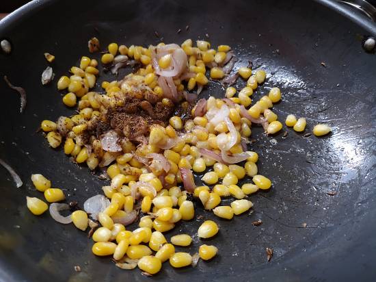 fry masala for Recipe of Sweet Corn Pulao | How to make sweet corn rice
