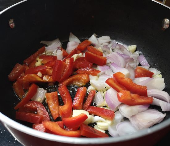 Sauteing vegetables for savoury Galette recipe