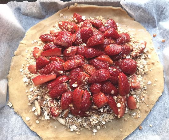 Strawberry Oats Crumble stuffed in Galette Dough