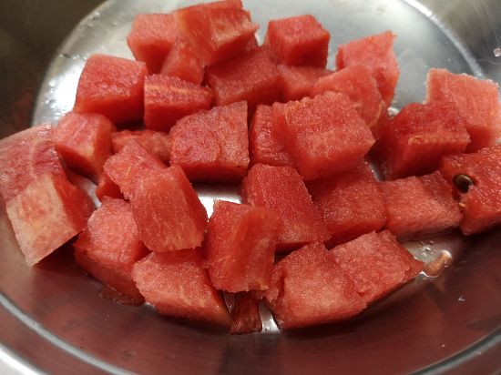 fresh cut watermelon for salad recipe